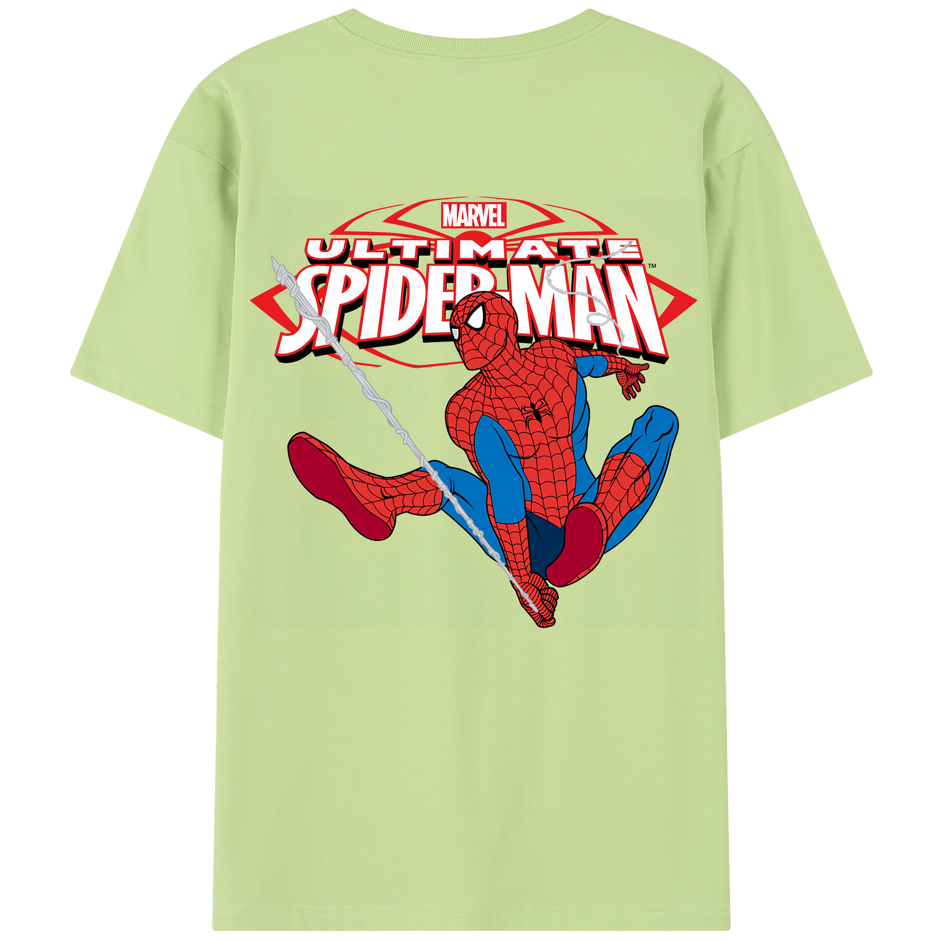 （画像用） Spider Man スパイダーマン 綿100％半袖Tシャツ（背面プリント）